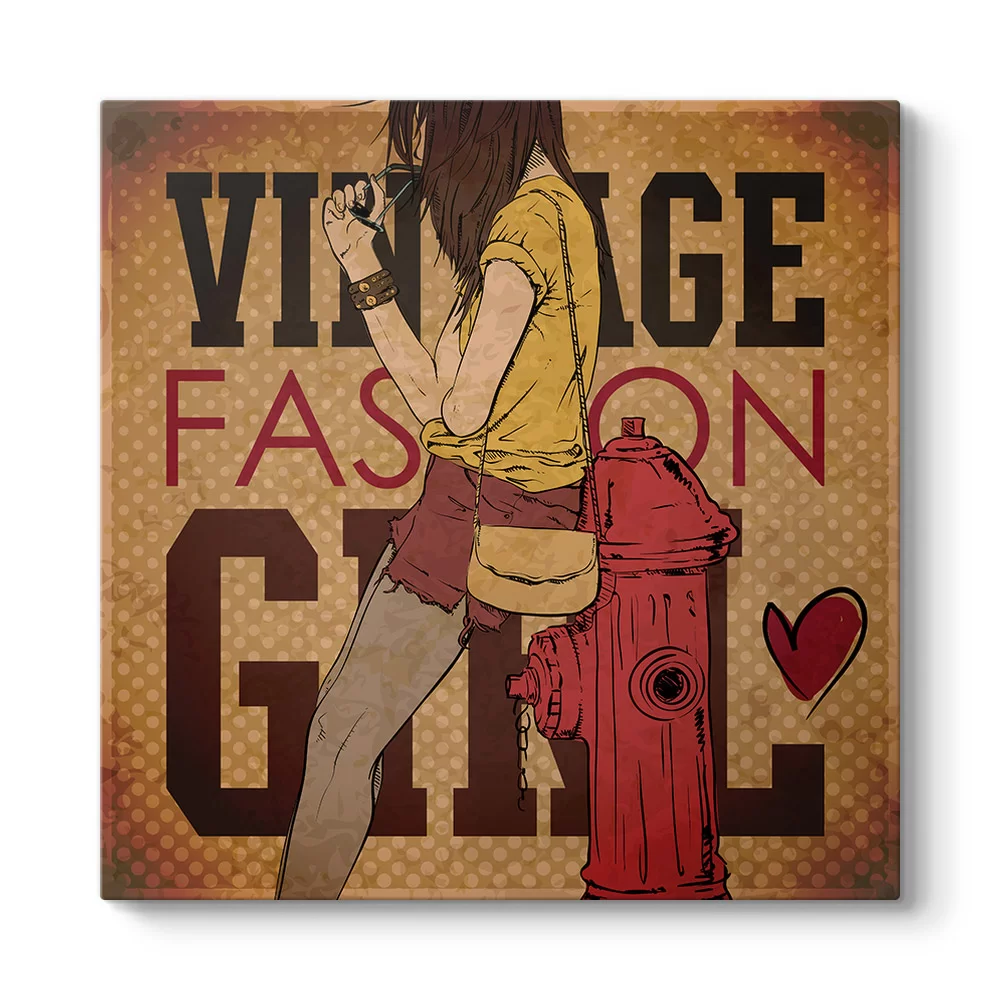 Vintage Fashion Girl Tablosu - Model 3